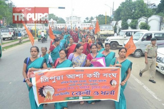 Over 8,000 Asha workers in Tripura wrote to PM Modi for wage hikes, protest staged at Agartala